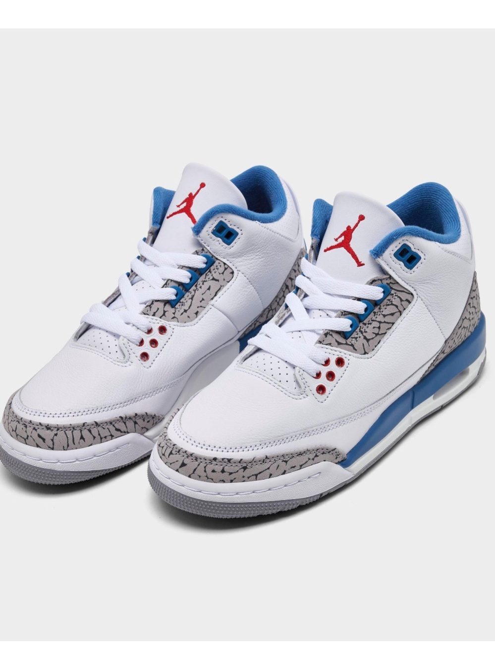 Nike Air Jordan Retro 3 Kids Shoes in White/Blue/Red